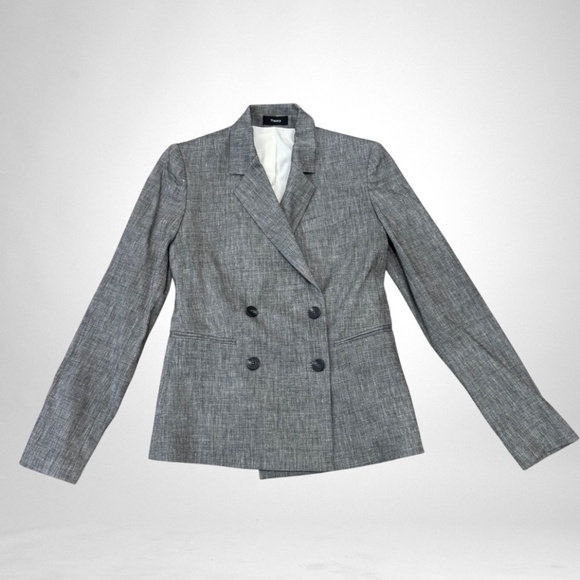 Theory Double Breasted Blazer Sharkskin Crunch - Picture 1 of 10